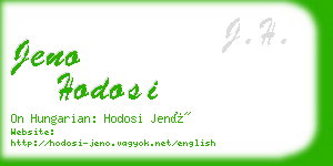 jeno hodosi business card